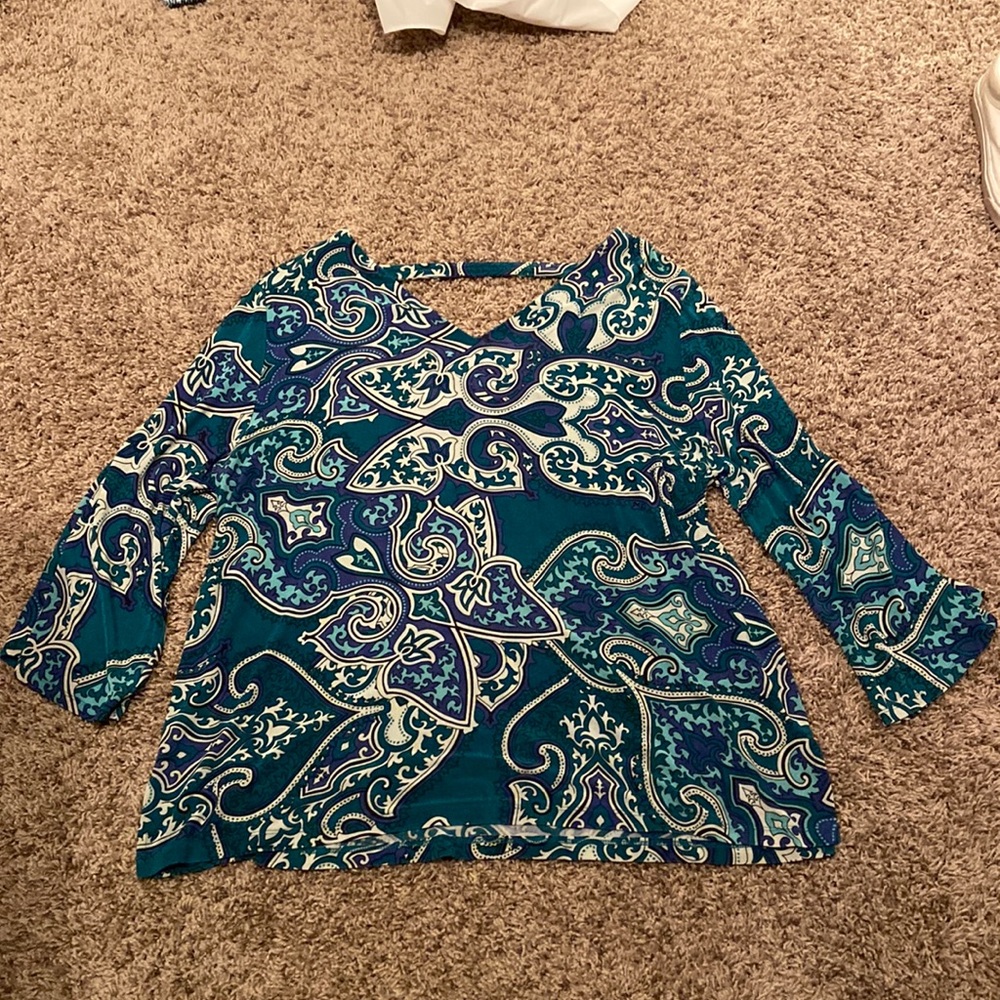 size 3 chicos green/blue top